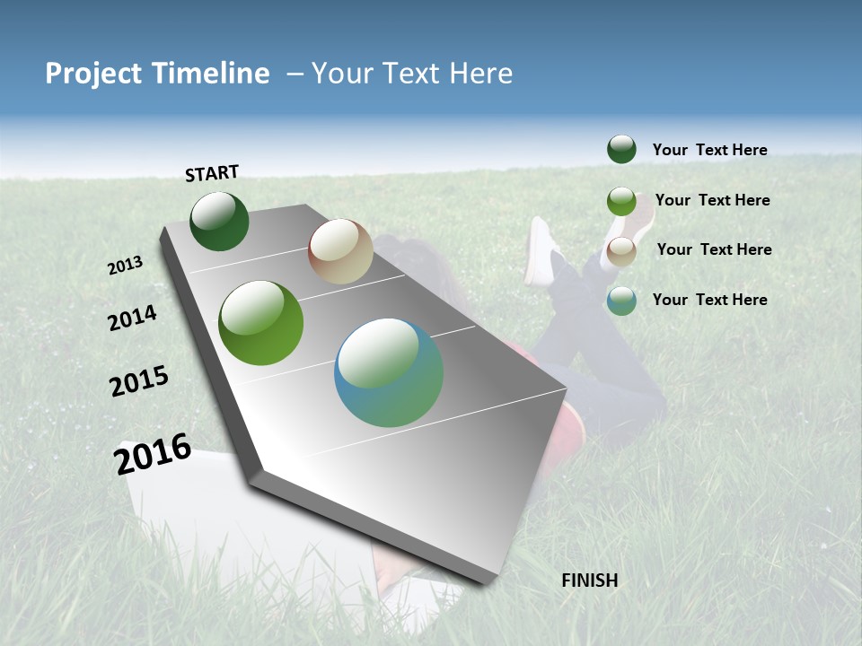 Woman Smile Field PowerPoint Template