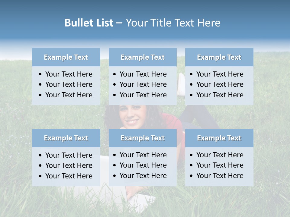 Woman Smile Field PowerPoint Template