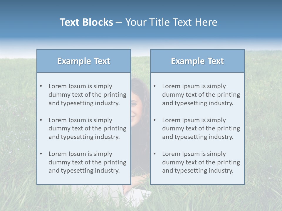 Woman Smile Field PowerPoint Template