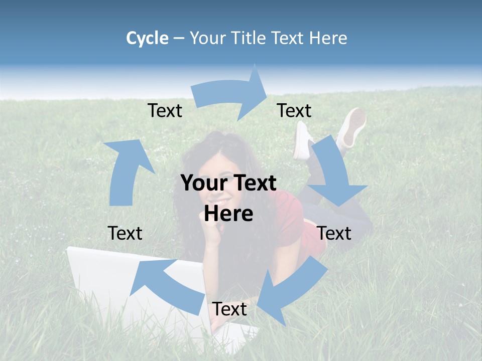 Woman Smile Field PowerPoint Template