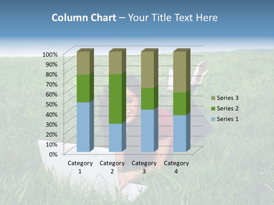 Woman Smile Field PowerPoint Template