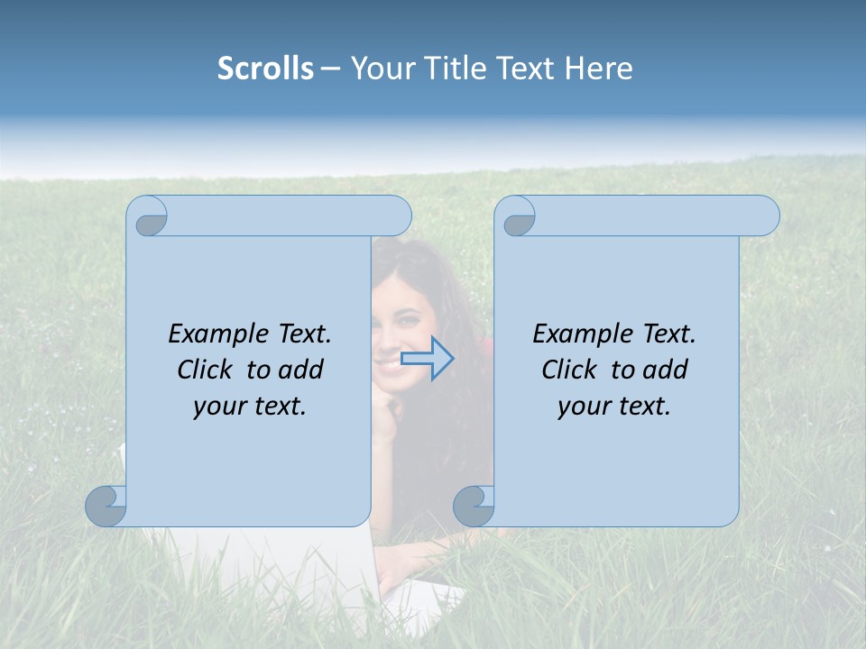 Woman Smile Field PowerPoint Template