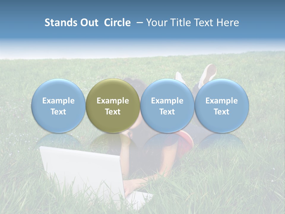 Woman Smile Field PowerPoint Template