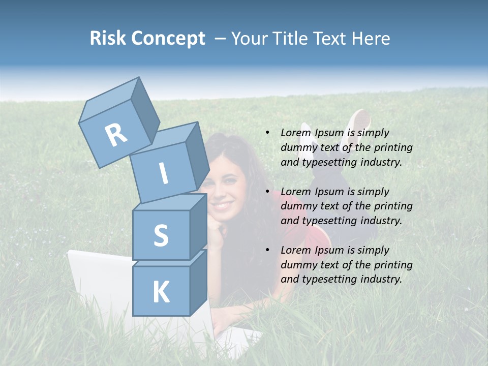 Woman Smile Field PowerPoint Template