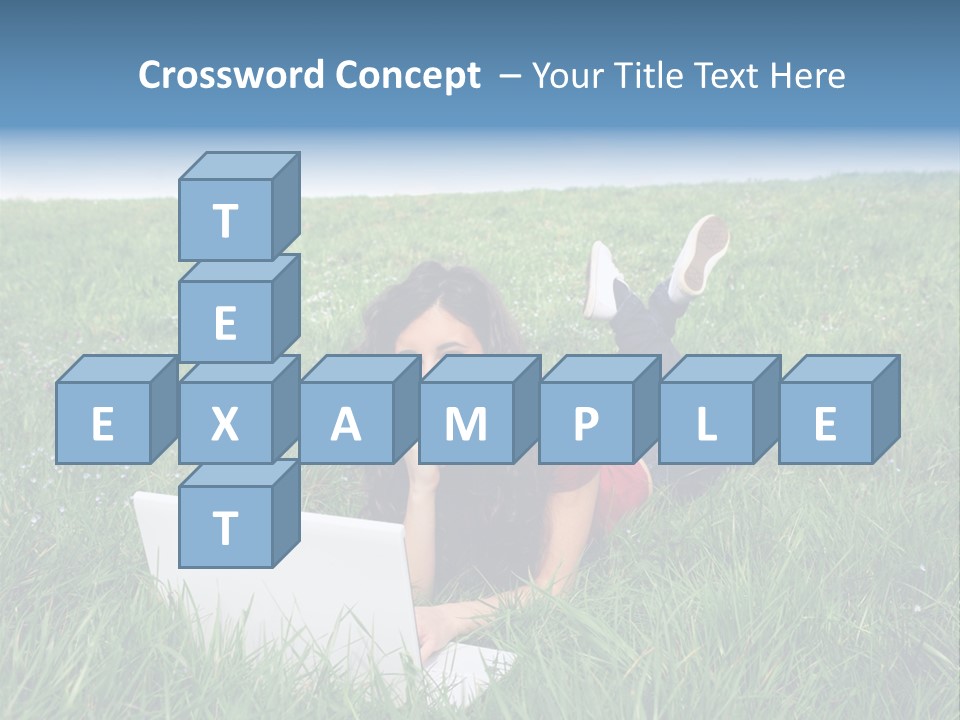 Woman Smile Field PowerPoint Template