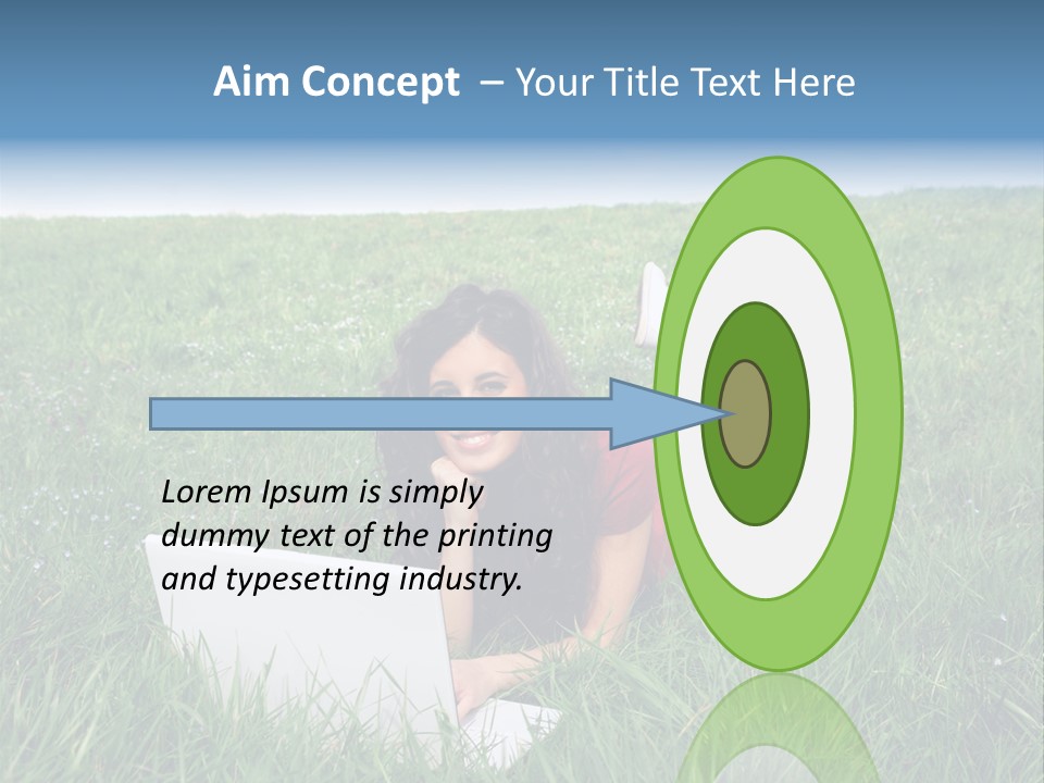 Woman Smile Field PowerPoint Template