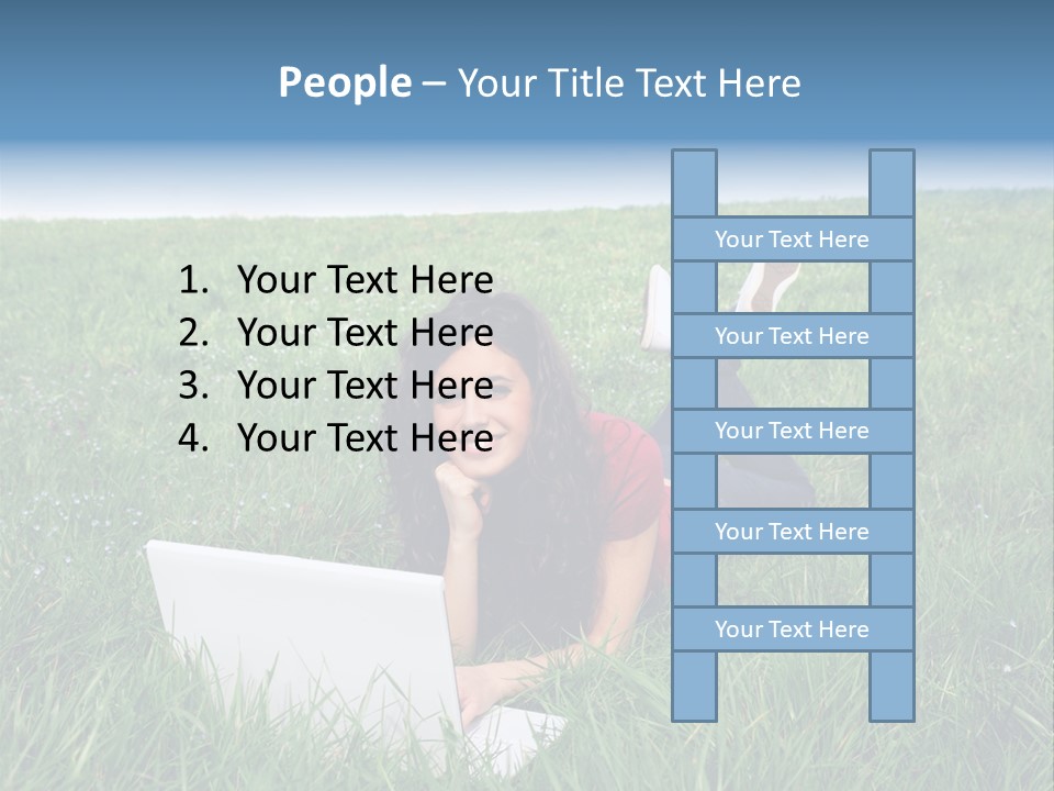 Woman Smile Field PowerPoint Template