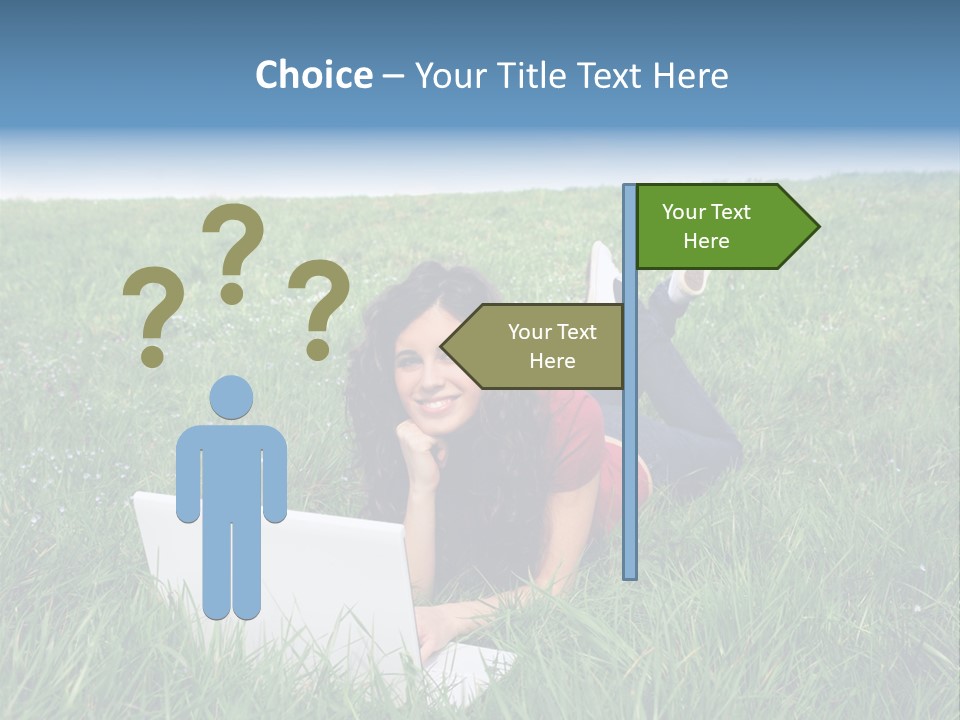 Woman Smile Field PowerPoint Template