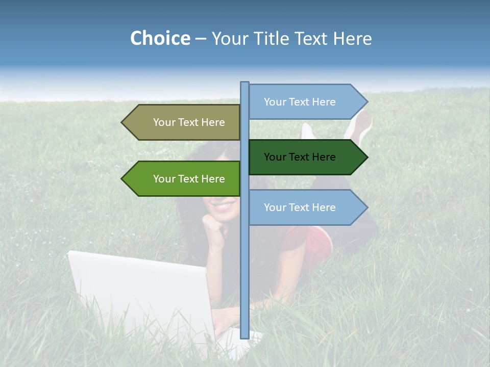 Woman Smile Field PowerPoint Template