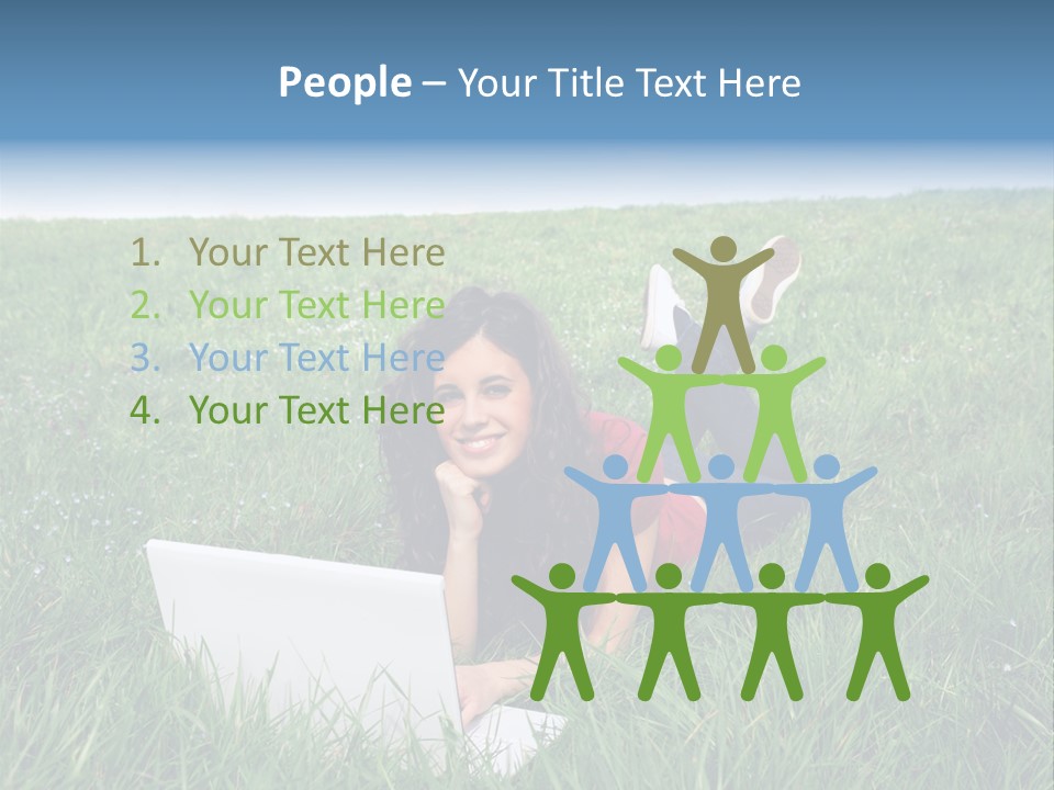 Woman Smile Field PowerPoint Template
