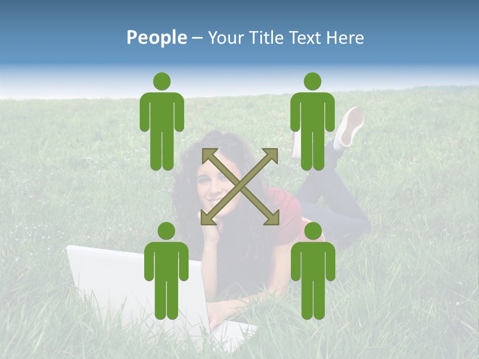 Woman Smile Field PowerPoint Template