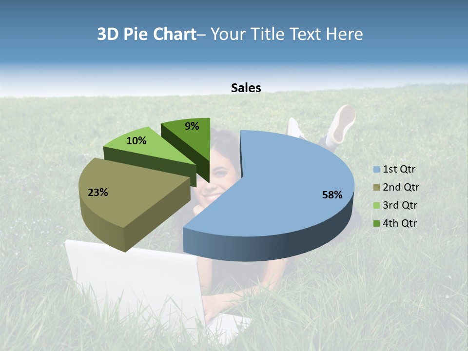 Woman Smile Field PowerPoint Template