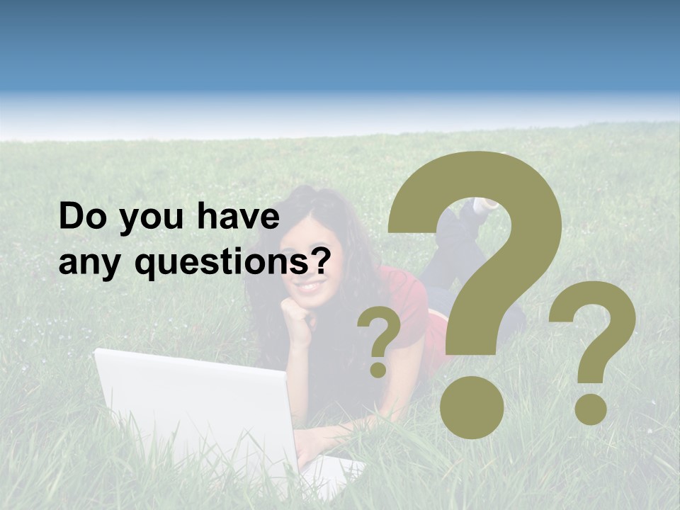 Woman Smile Field PowerPoint Template