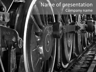 Locomotive Wheel Railway PowerPoint Template