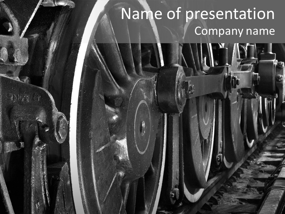 Locomotive Wheel Railway PowerPoint Template