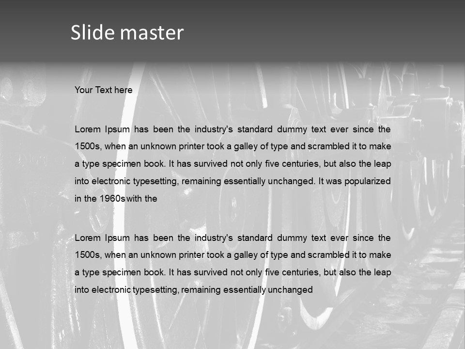 Locomotive Wheel Railway PowerPoint Template