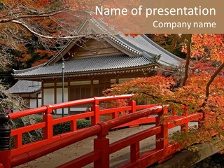 Japanese Buddhist Leaf PowerPoint Template