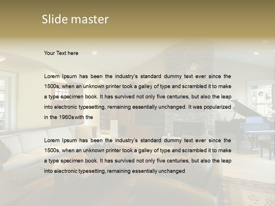 Home Piano Chair PowerPoint Template