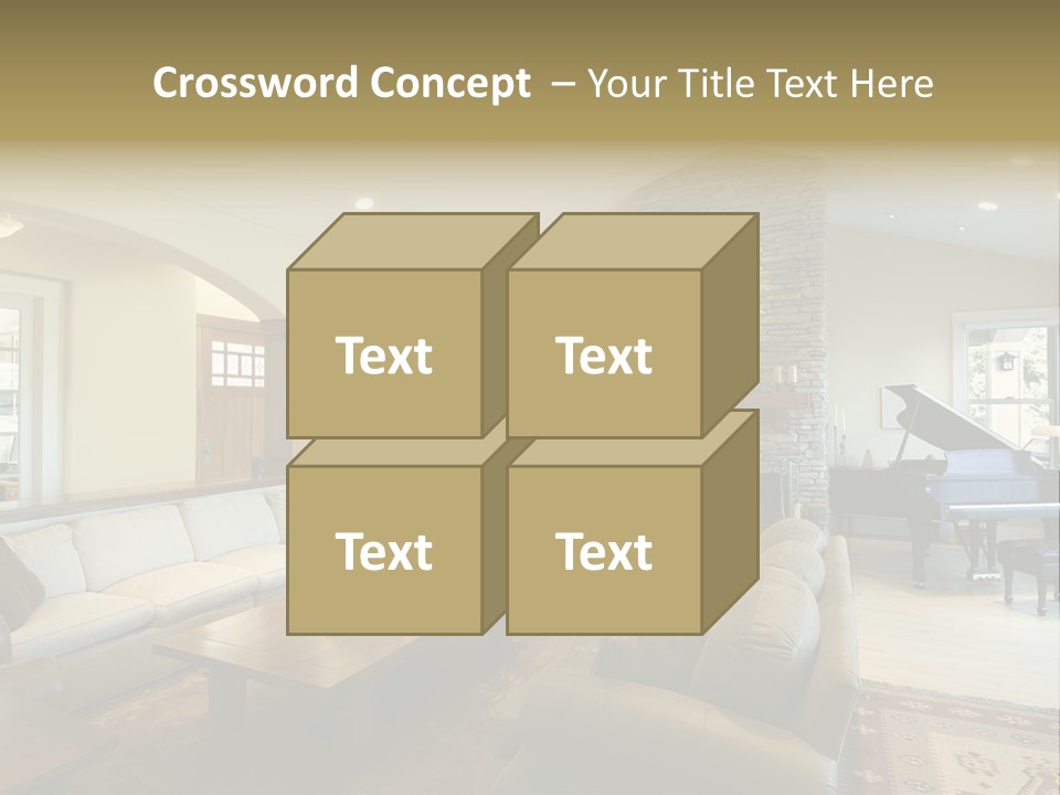 Home Piano Chair PowerPoint Template