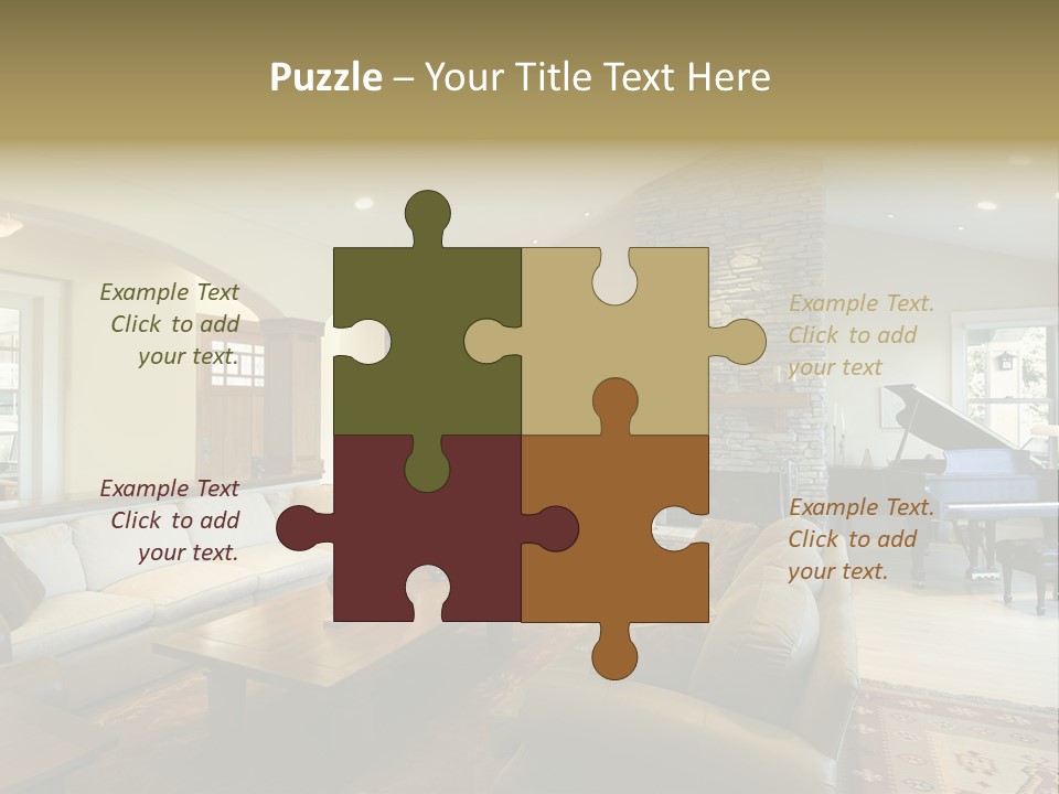 Home Piano Chair PowerPoint Template