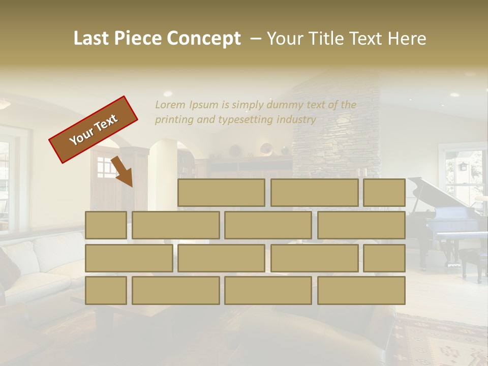 Home Piano Chair PowerPoint Template