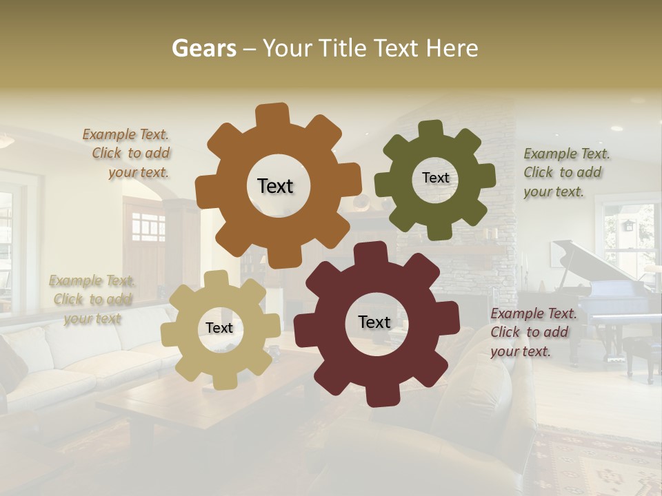 Home Piano Chair PowerPoint Template