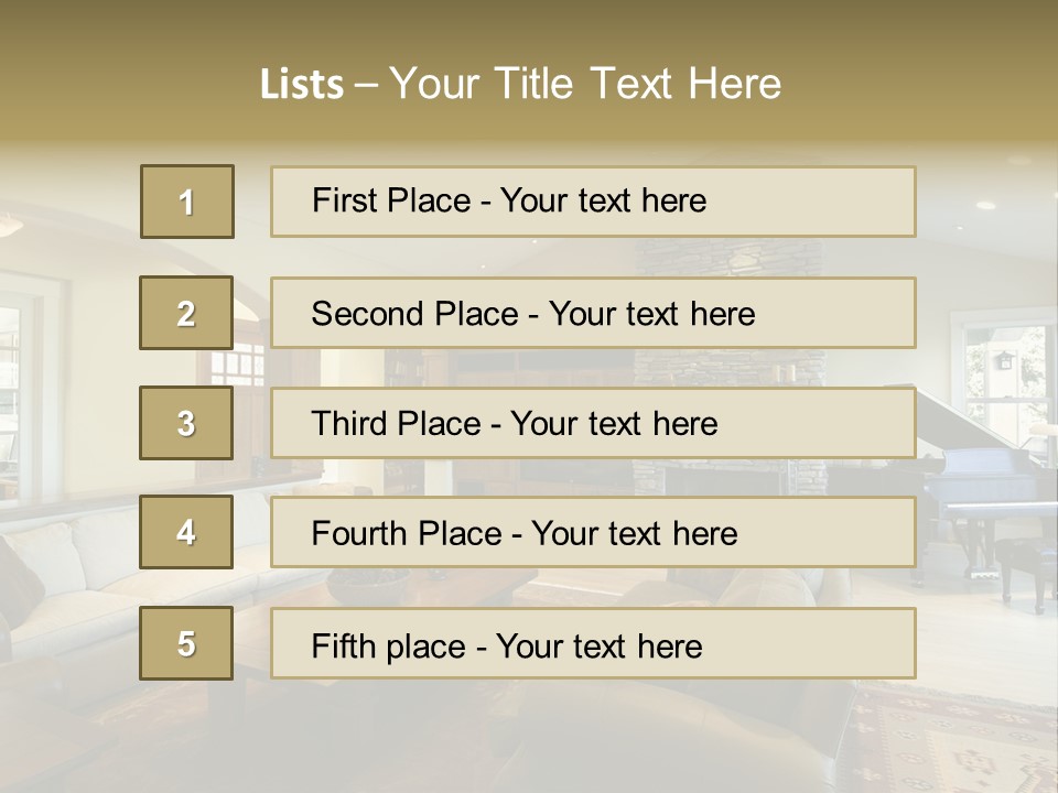 Home Piano Chair PowerPoint Template
