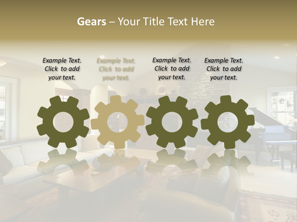 Home Piano Chair PowerPoint Template