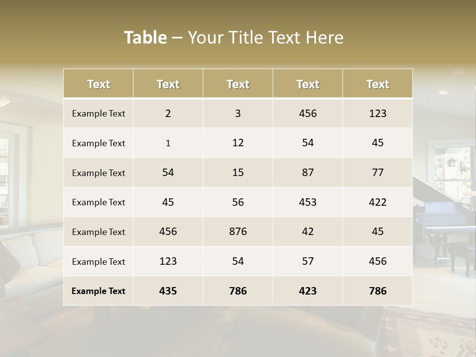 Home Piano Chair PowerPoint Template