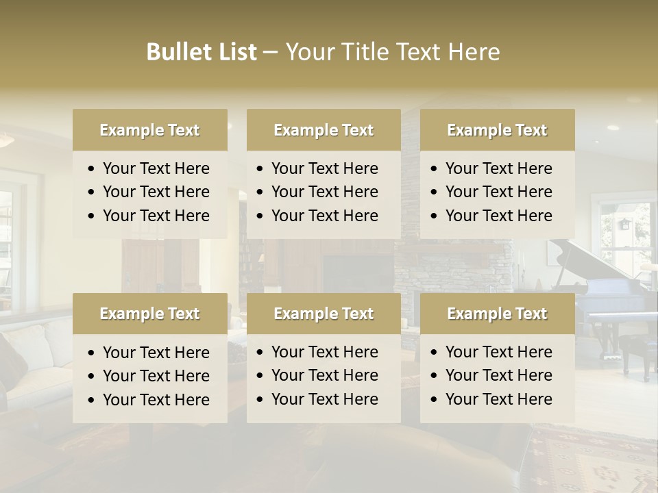 Home Piano Chair PowerPoint Template