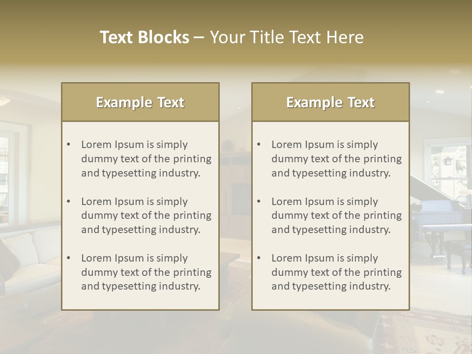 Home Piano Chair PowerPoint Template
