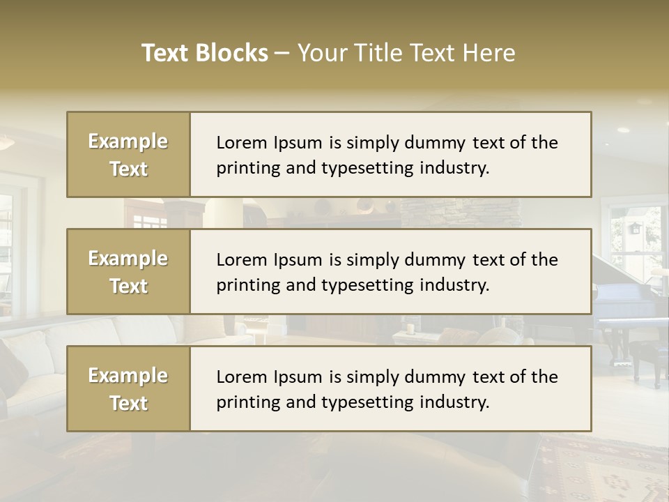 Home Piano Chair PowerPoint Template