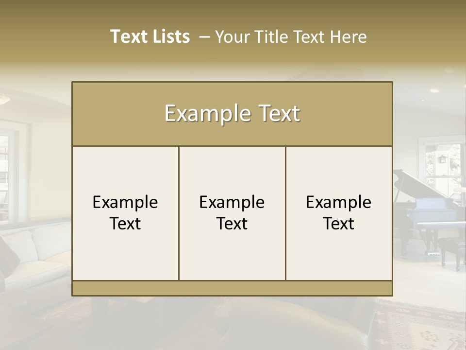 Home Piano Chair PowerPoint Template