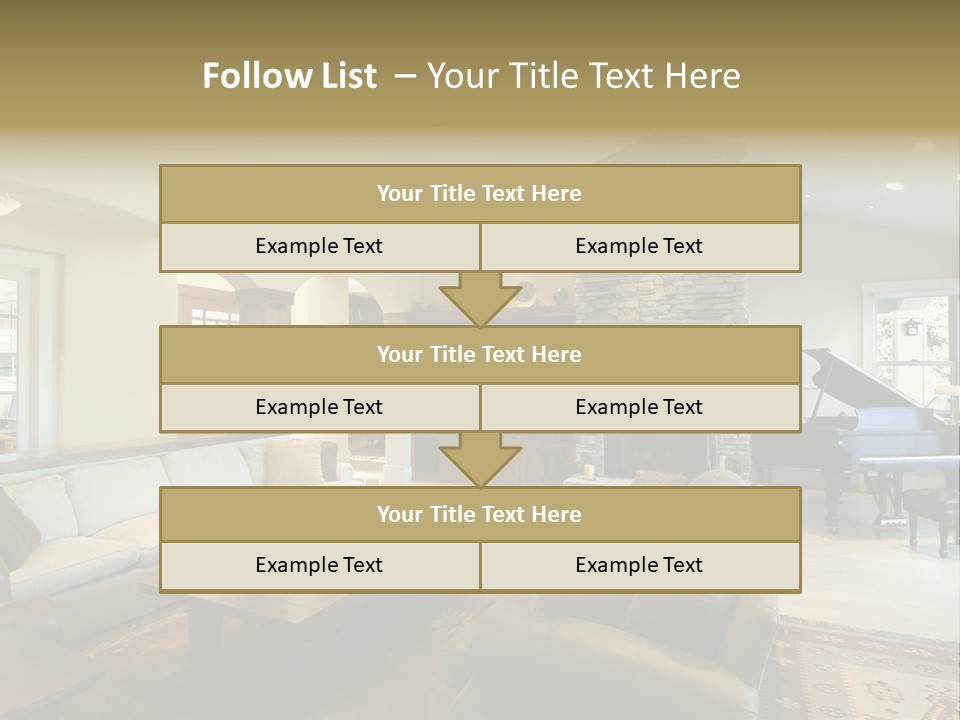 Home Piano Chair PowerPoint Template