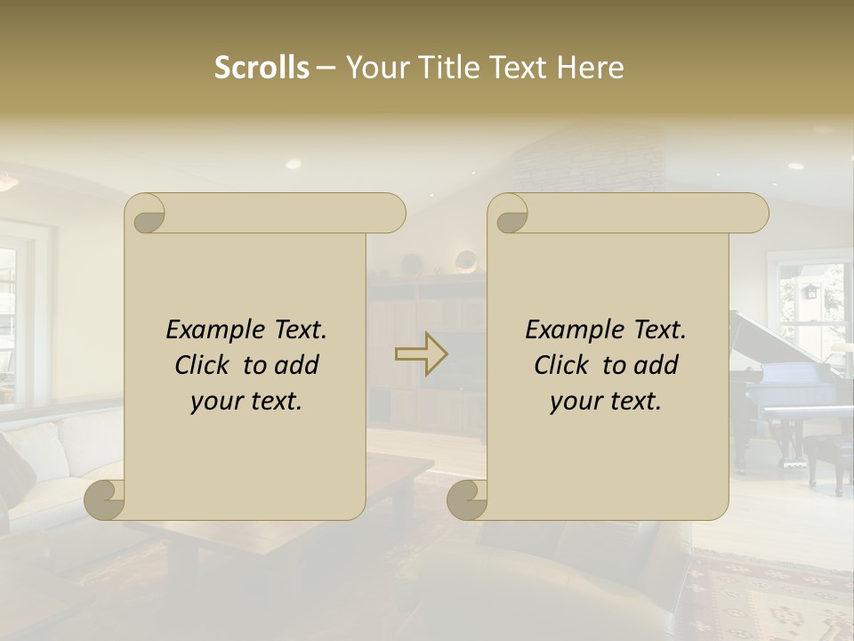 Home Piano Chair PowerPoint Template