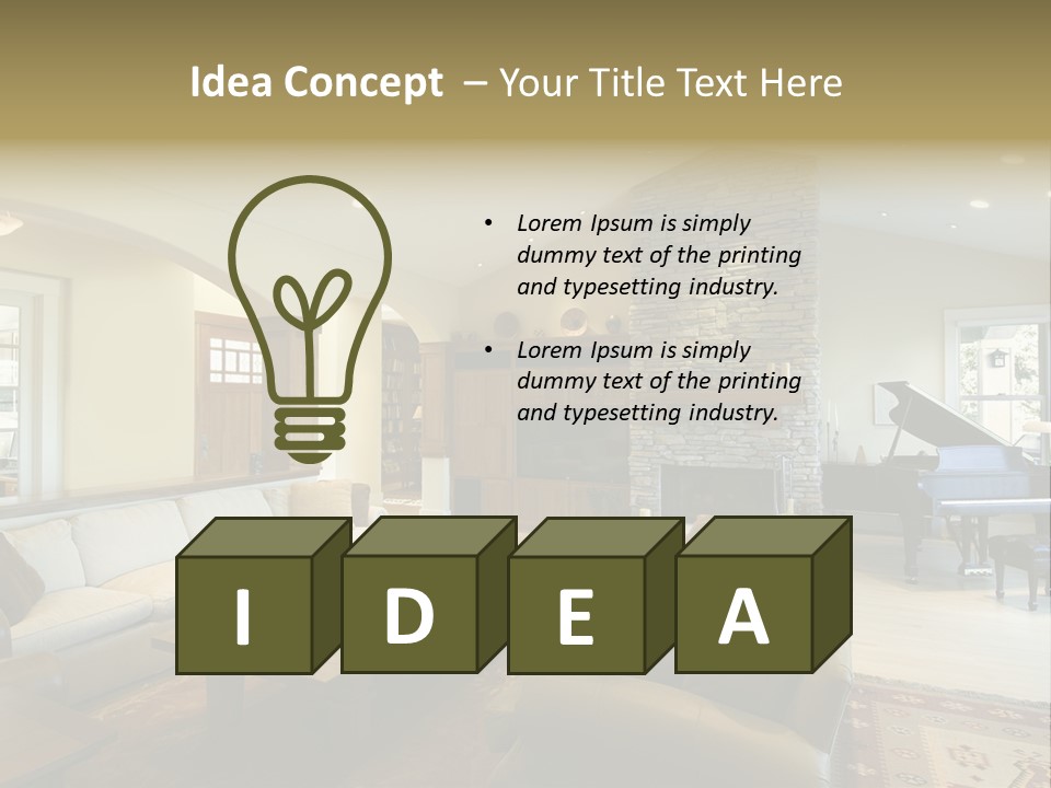 Home Piano Chair PowerPoint Template