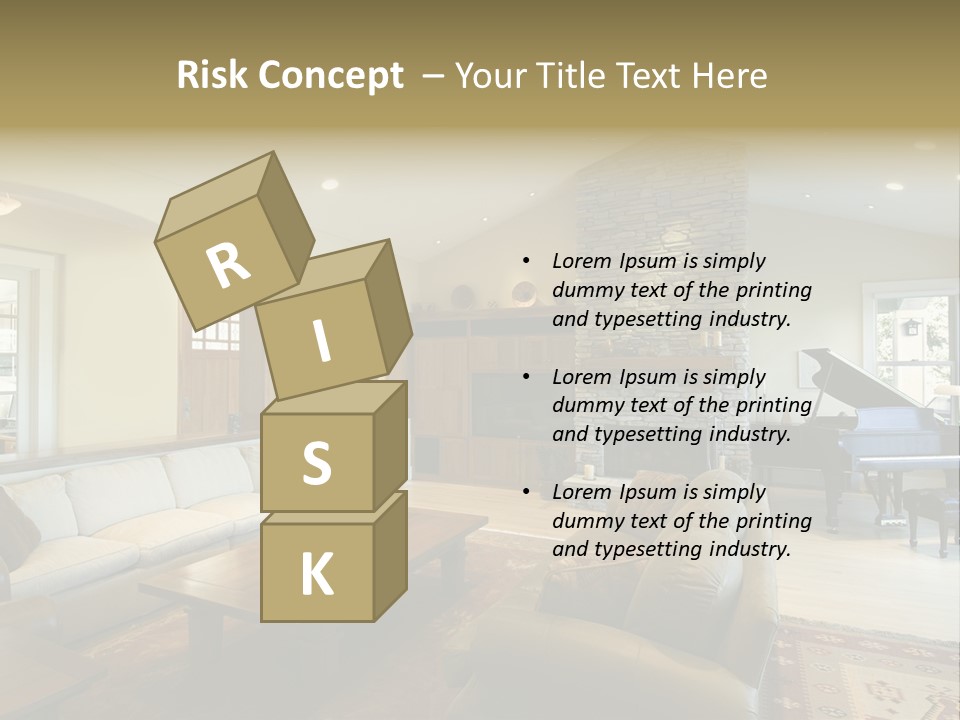 Home Piano Chair PowerPoint Template