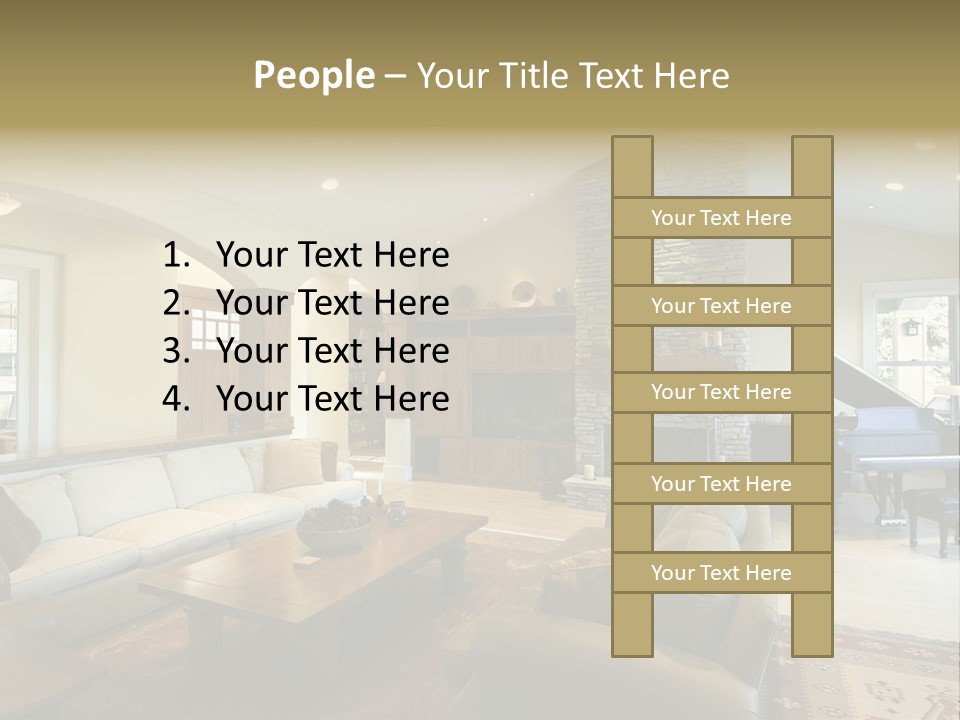 Home Piano Chair PowerPoint Template