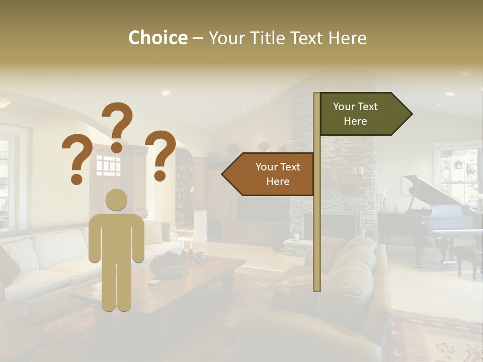 Home Piano Chair PowerPoint Template