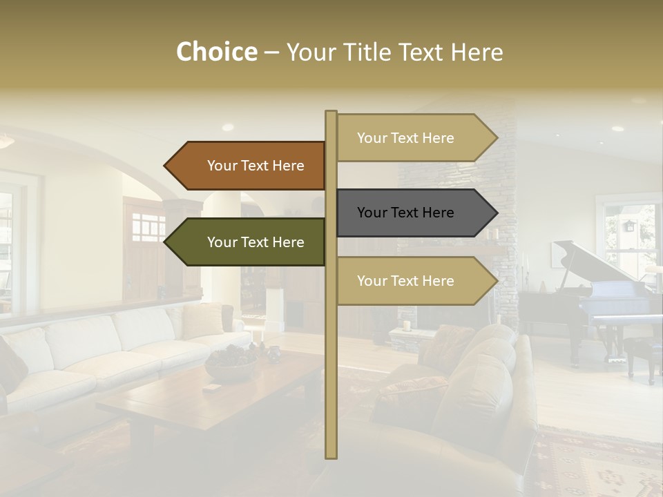 Home Piano Chair PowerPoint Template