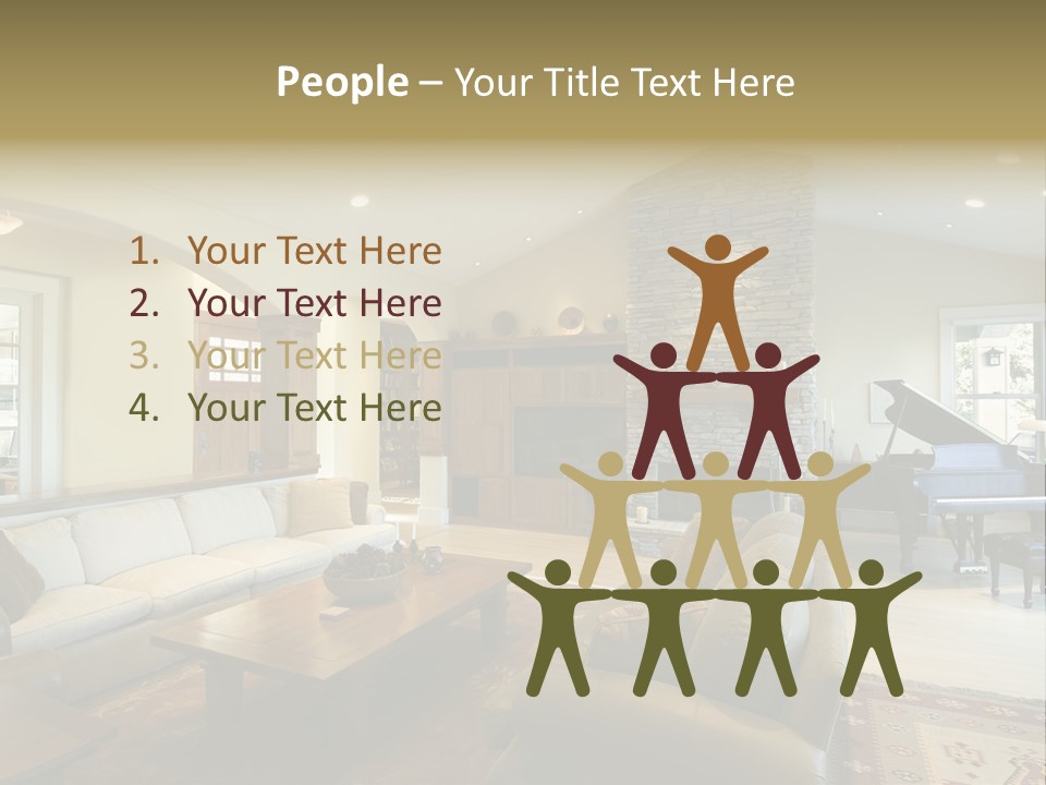 Home Piano Chair PowerPoint Template