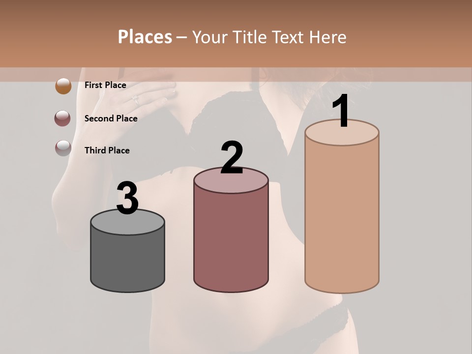 Lingerie Looking Brunette PowerPoint Template