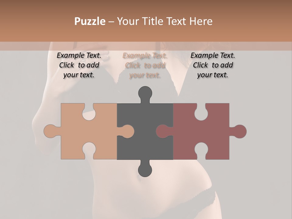 Lingerie Looking Brunette PowerPoint Template