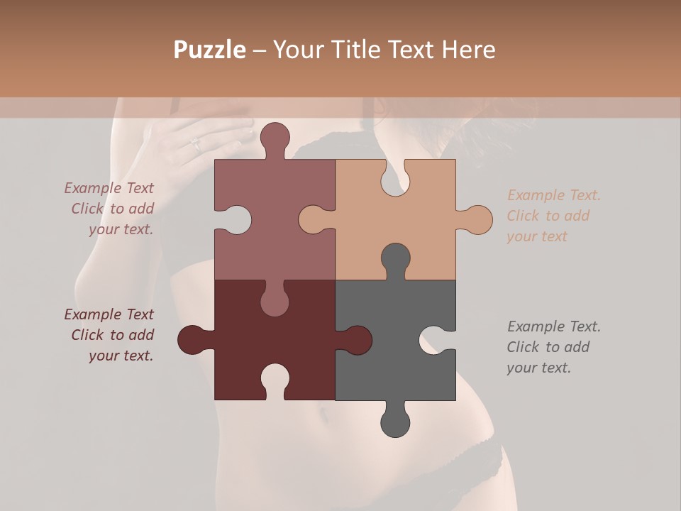 Lingerie Looking Brunette PowerPoint Template