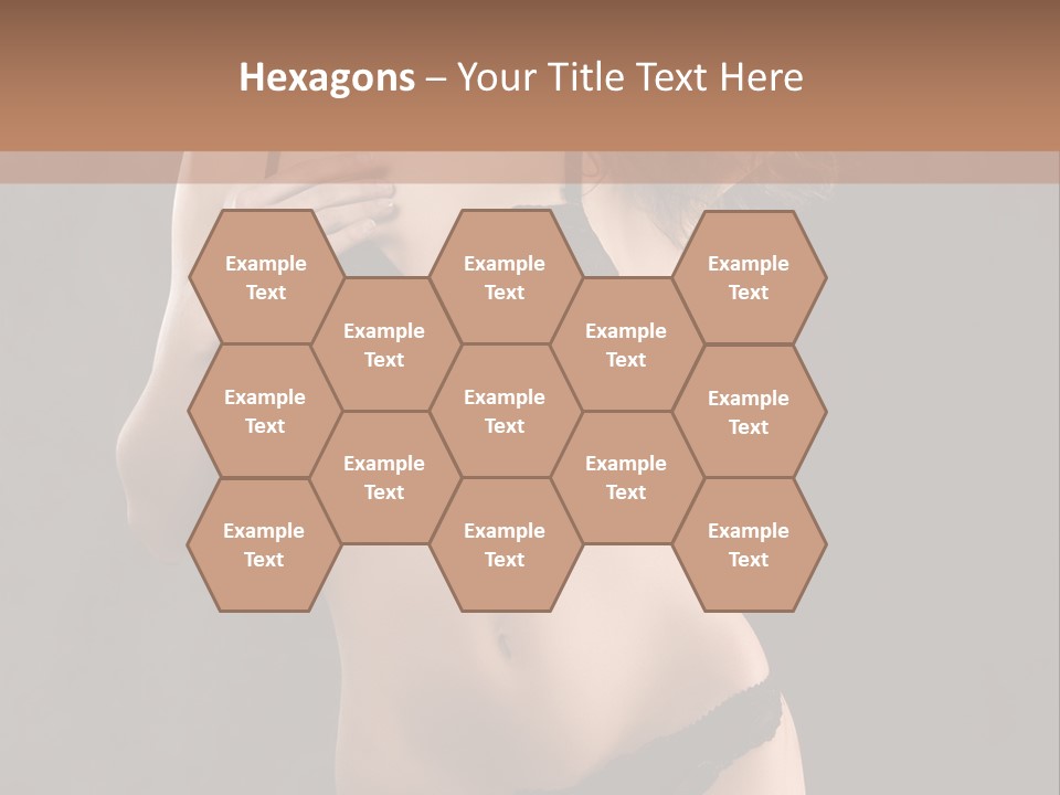 Lingerie Looking Brunette PowerPoint Template