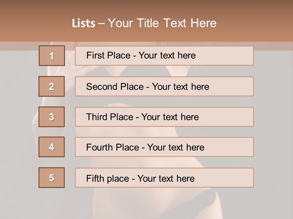 Lingerie Looking Brunette PowerPoint Template