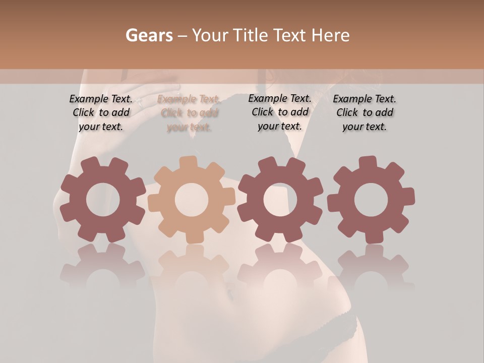 Lingerie Looking Brunette PowerPoint Template