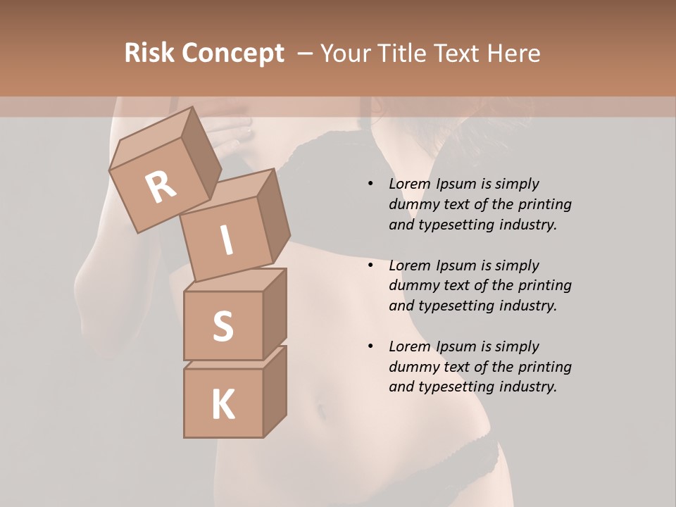 Lingerie Looking Brunette PowerPoint Template