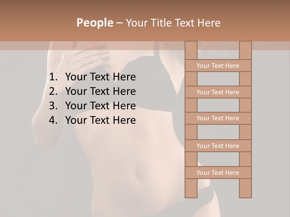 Lingerie Looking Brunette PowerPoint Template