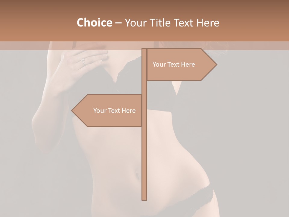 Lingerie Looking Brunette PowerPoint Template